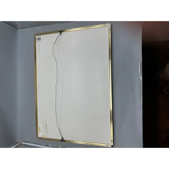 Abstract Fire Art Print By Burton In Gold Frame gray matted wire hanger red READ - Picture 8 of 10